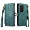 For Honor 200 Lite Phone Case Geometry Imprint Leather Zipper Wallet Stand Cover