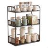 Mug Organizer, 2Tier Metal Holder, Kitchen Countertop Storage Rack Black 2Layer 40x20x35cm