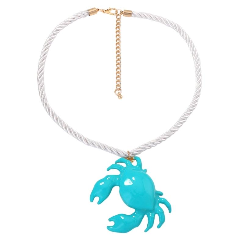 Collana Trendy con Ciondolo Granchio Multicolore Catena Clavicola in Lega Multicolore Gioiello Statement Per Uso Quotidiano