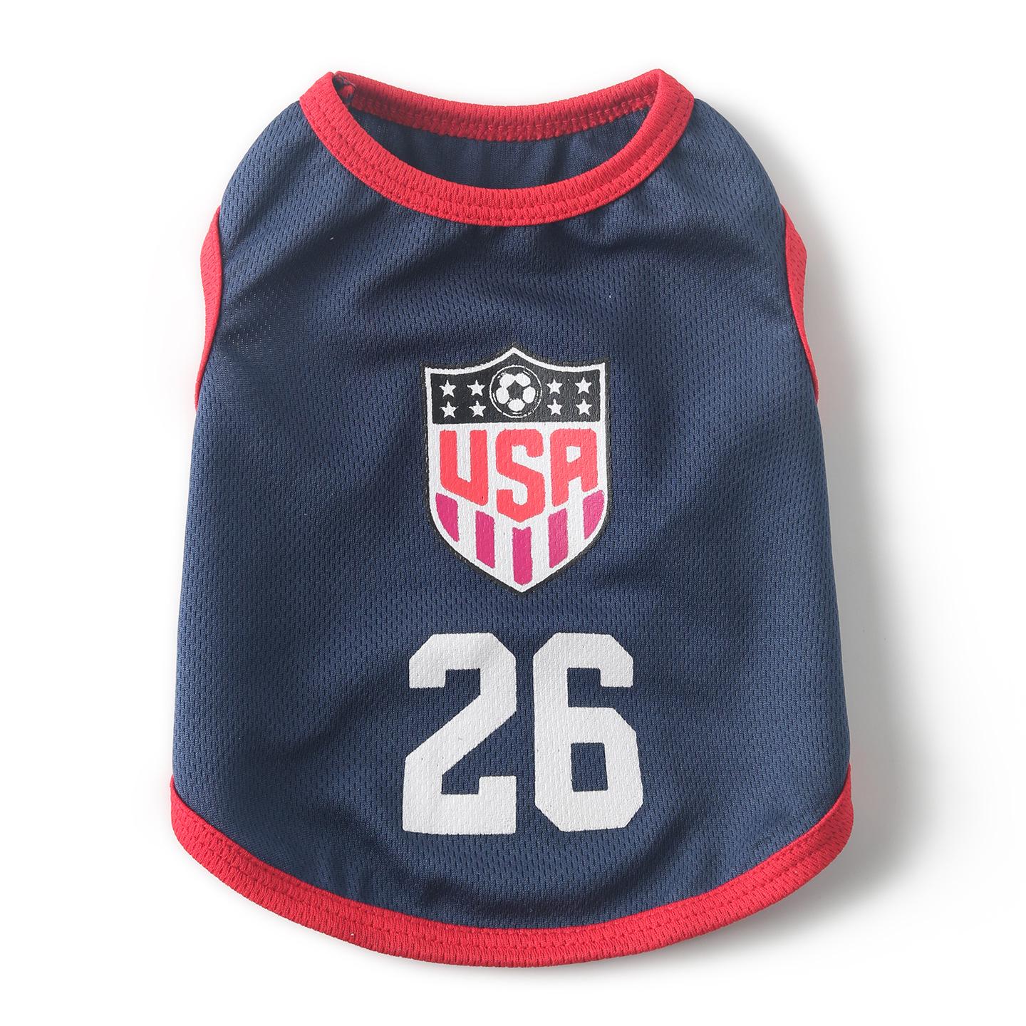 2026 USA Canada Mexico World Cup Dog Jersey - Sun Protection & Anti-Shedding Pet Vest XS