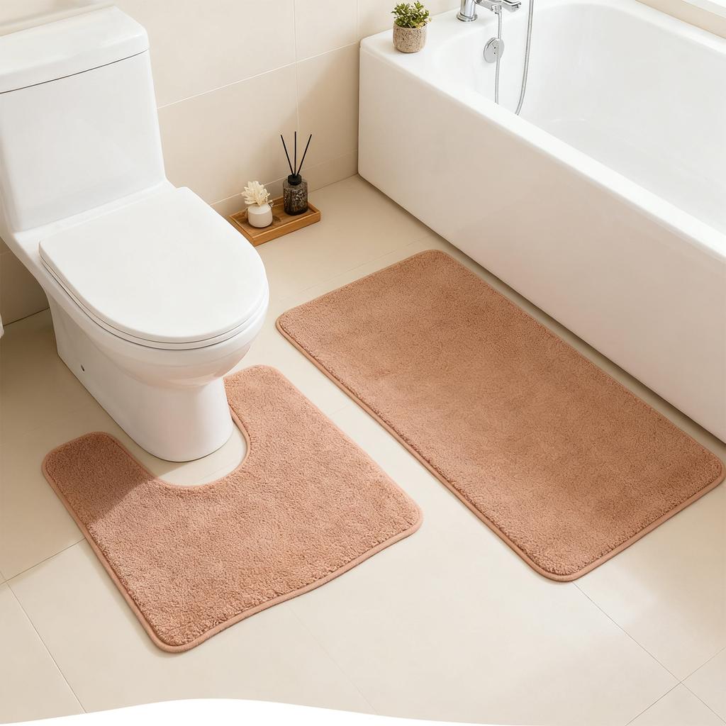 Toilet Rugs U Shaped Washable Bath Rugs For Bathroom Non Extra Soft And Absorbent Microfiber Bath Mat Plush Comfortable Contours Bath Rugs For Toile