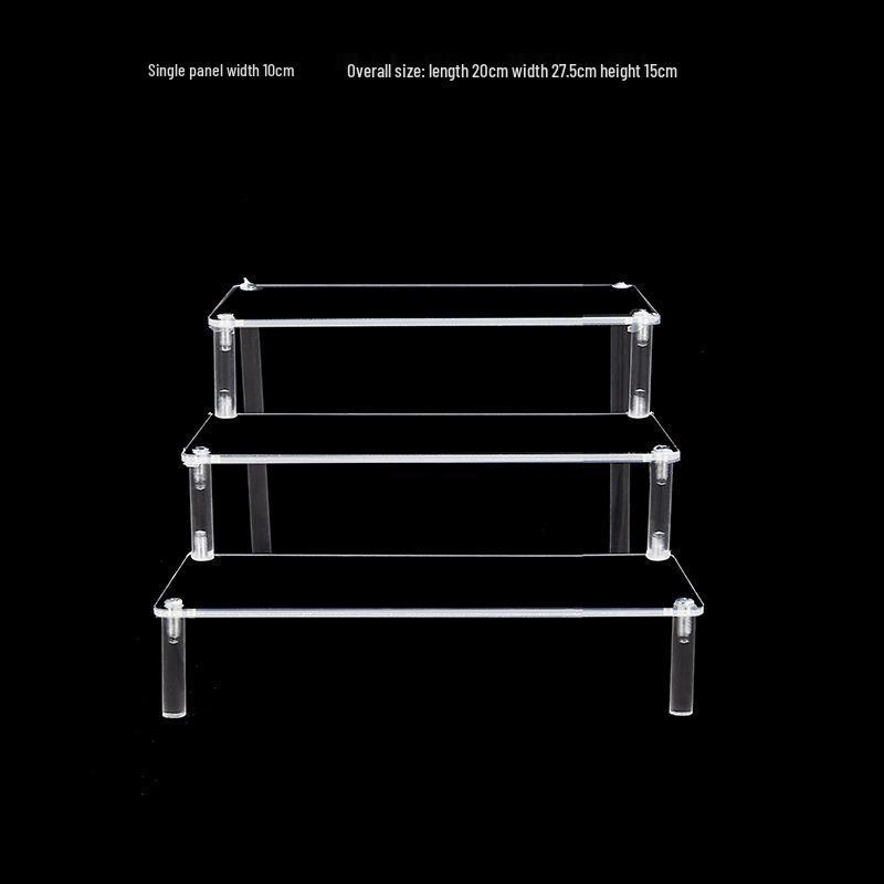 Clear Acrylic Tiered Display Stand for Figurines, Dolls & Jewelry