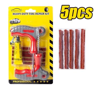 Kit de reparación de neumáticos para automóviles, bicicletas, camiones y motocicletas, juego de herramientas para clavar neumáticos sin cámara, parche para pinchazos, tira de pegamento, accesorios para herramientas de garaje