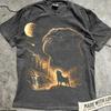 Pug Howling to The Moon Vintage T-Shirt, 90s Retro Animal Graphic Tee, Pug Mom Gift, Full Moon Animals Tee, Funny Black Pug Tee