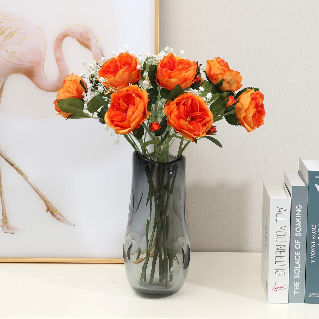 Simulation 2 Head Austin Rose Simulation Rose Home Living Room Decoration Fake Flower Decoration