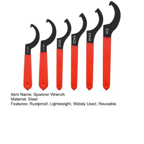 6Pcs Coilover Spanner Wrenches Rustproof Corrosion Resistant Shock Adjustment C-Shape Spanner Hook Wrench Tools