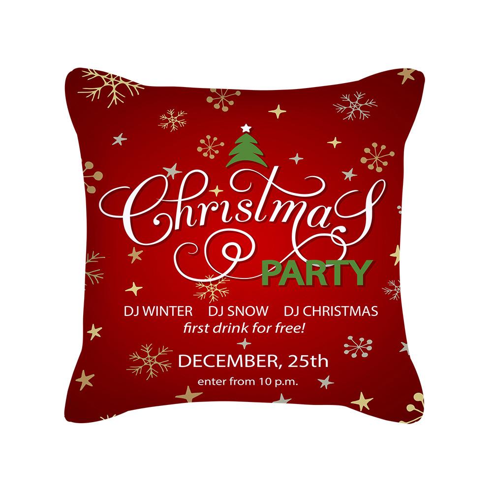Christmas New Peach Skin Pillow Case Pillow Sofa Pillow Case Red Series Pillow