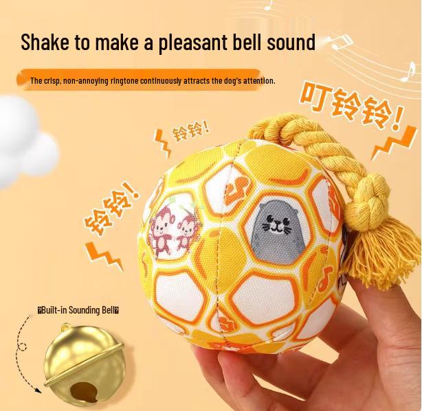 Squeaky Bite-Resistant Plush Ball Toy for Small Dogs