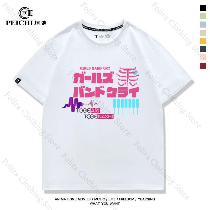 

Anime BOCCHI THE ROCK Series Print Tshirt Summer Tops Womens Tshirt Short Sleeve Tee Casual Streetwear Women Clothing S