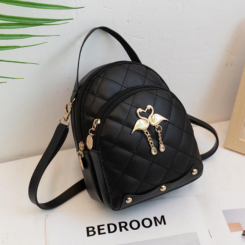 Women s 2024 New Embroidered Small Backpack - Trendy, Versatile Design чёрный