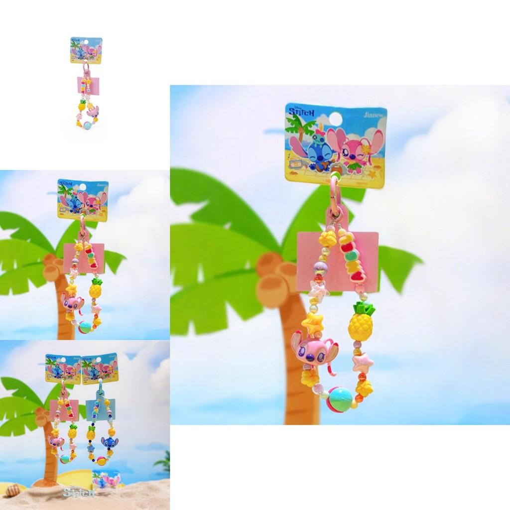 Stitch Summer Beach Series Resin Phone Pendant Keychain For Kids And Teens