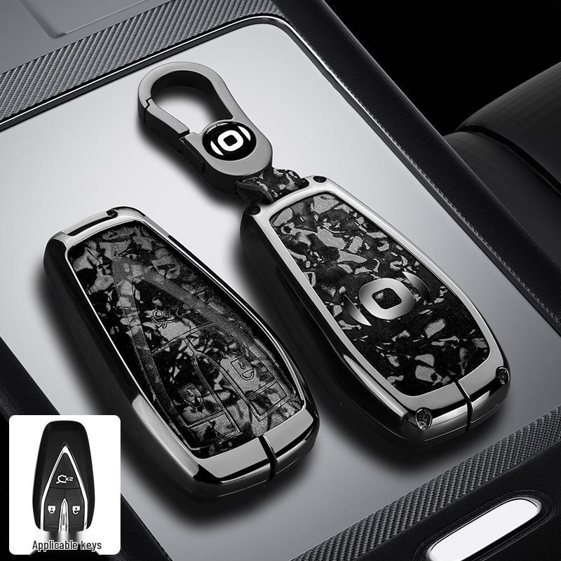 Changan Qiyuan A05/A06/A07 Schlüsseletui - Q05 125MAX Fernbedienung Metallgehäuse mit Leder-Druckknopf