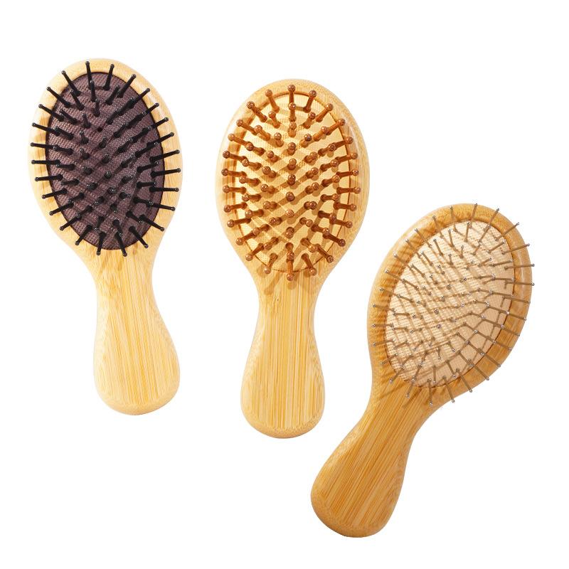 Mini Wooden Air Cushion Comb for Women - Portable Massage Comb with Durable Air Bladder for Smooth Hair