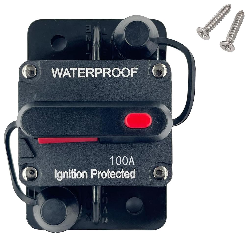 20 Ampere Sicherungsautomat 12V - 48V DC mit manuell zurücksetzbarem Schalterknopf für Boot Trolling-Motor Marine ATV Anhänger Fahrzeuge Stereo Audio Elektronisch