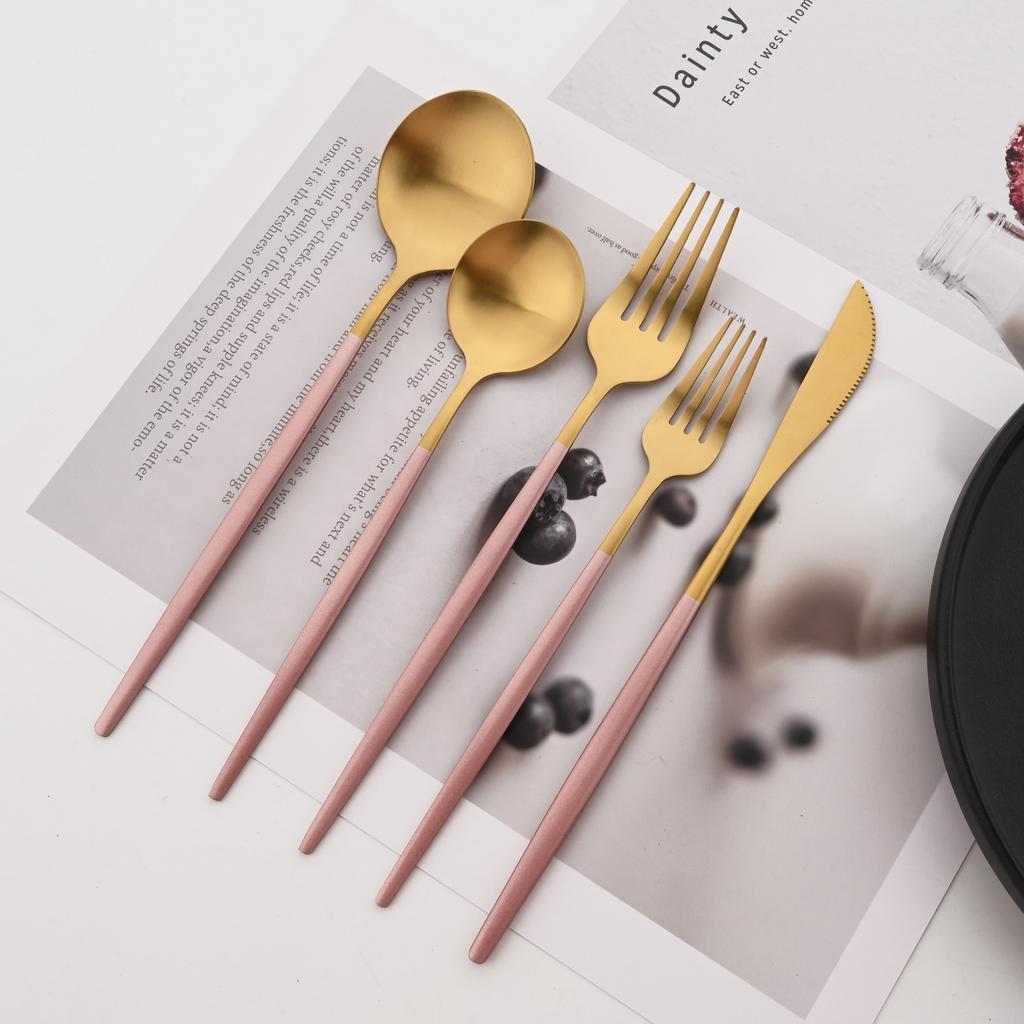 30 Teile/satz Geschirr Matte Schwarz Messer Salat Gabeln Dessert Löffel Besteck Set Edelstahl Besteck Familie Geschirr für Party