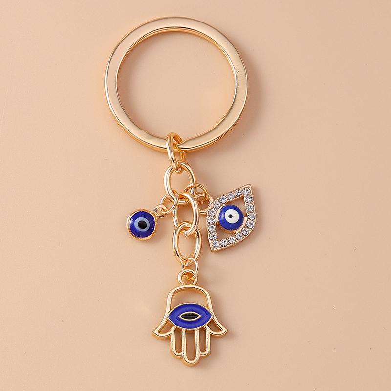 Retro Lucky Evil Eyes Keychain Metal Key Ring Pendant for Car Key Holder Women Girls Handbag Decor DIY Jewelry Gift