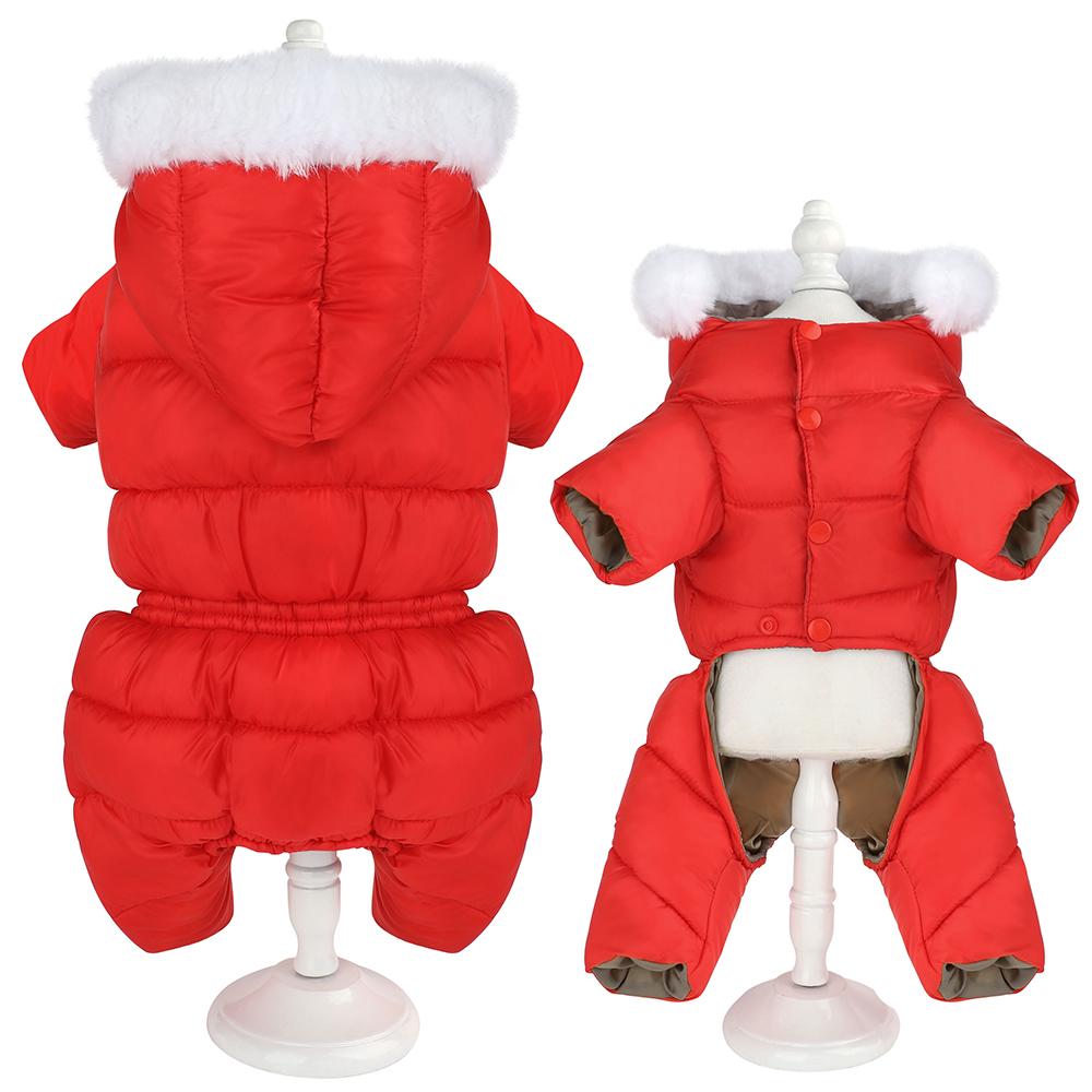 Small Pet Dog Clothes Winter Warm Dog Waterproof Coat Hoodies Thicken Pet Clothing Jumpsuit 4 Legs Jacket For Girl Boy Dogs