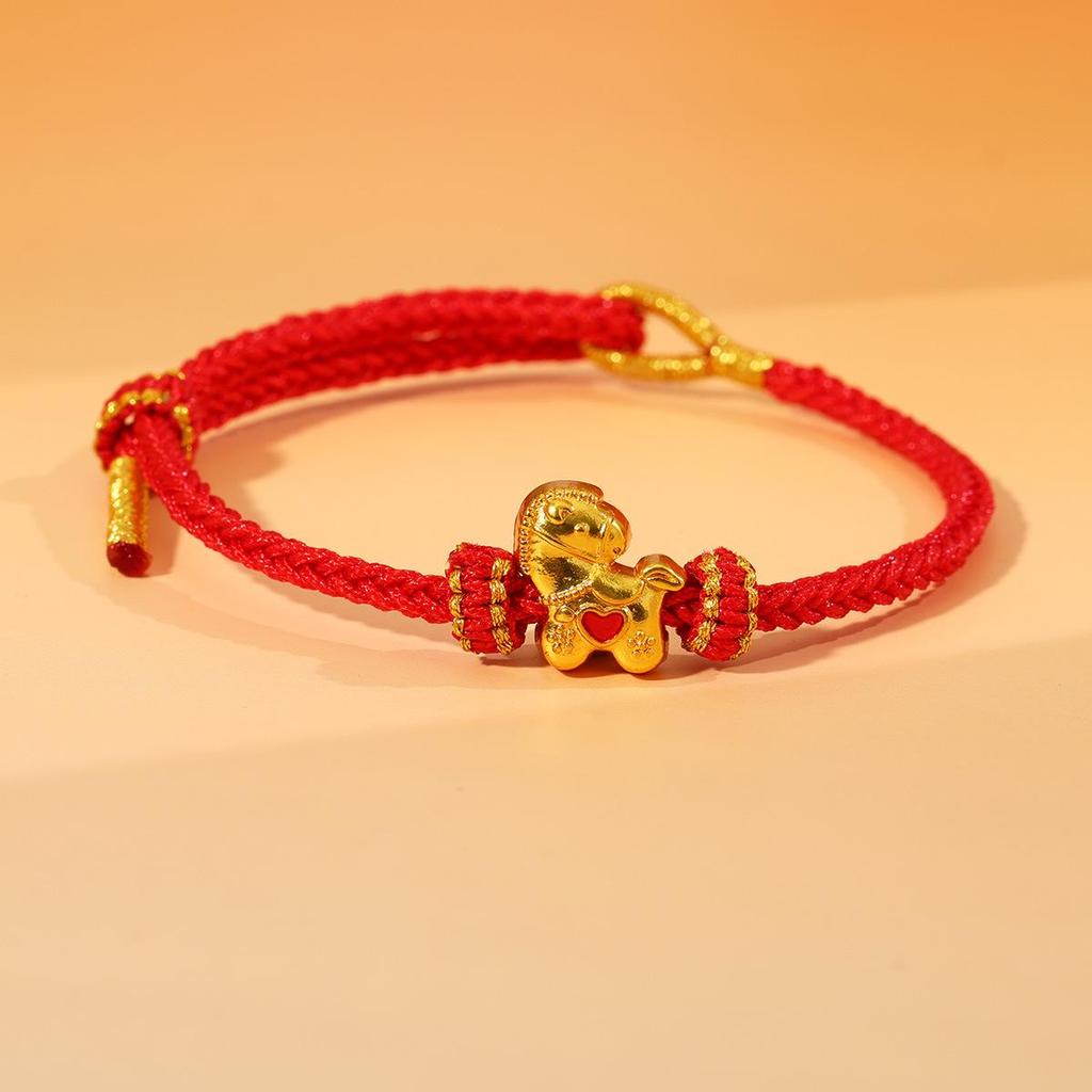 Year of the Horse Zodiac Bracelet - Red String Handmade Couples Charm for Men and Women, New Year Gift Jewelry