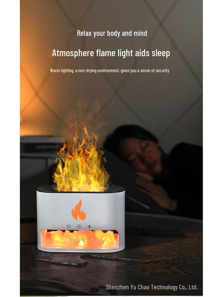 Dyfuzor Aromatu Kryształowy Sól Himalajska i Kolorowa Lampa Nawilżająca