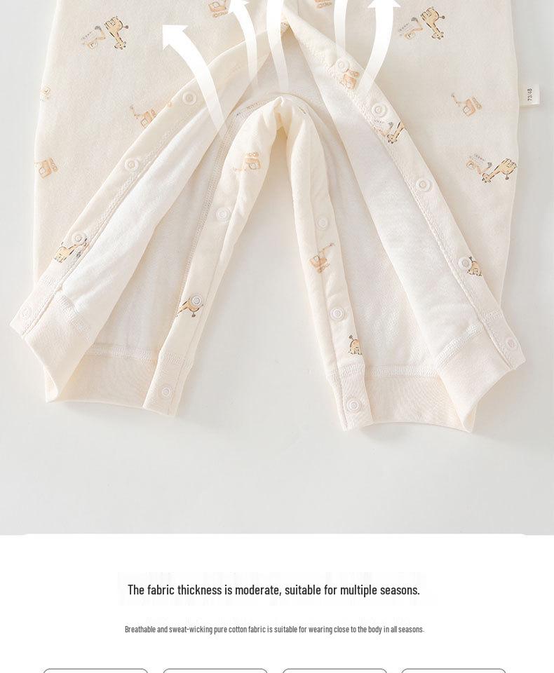 Baby Padded Romper: Warm, Boneless, Thickened Cotton, Double-Breasted, Perfect for Autumn and Winter - 40g Children's Crawling Suit