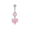 Heart-Shaped Water Drop Navel Ring - Trendy European & American Style