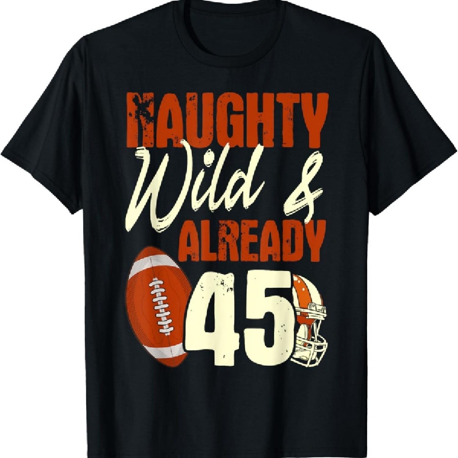 

Football 45th Birthday Player Touchdown Team Sports Party T-Shirt XXXXXL чорний