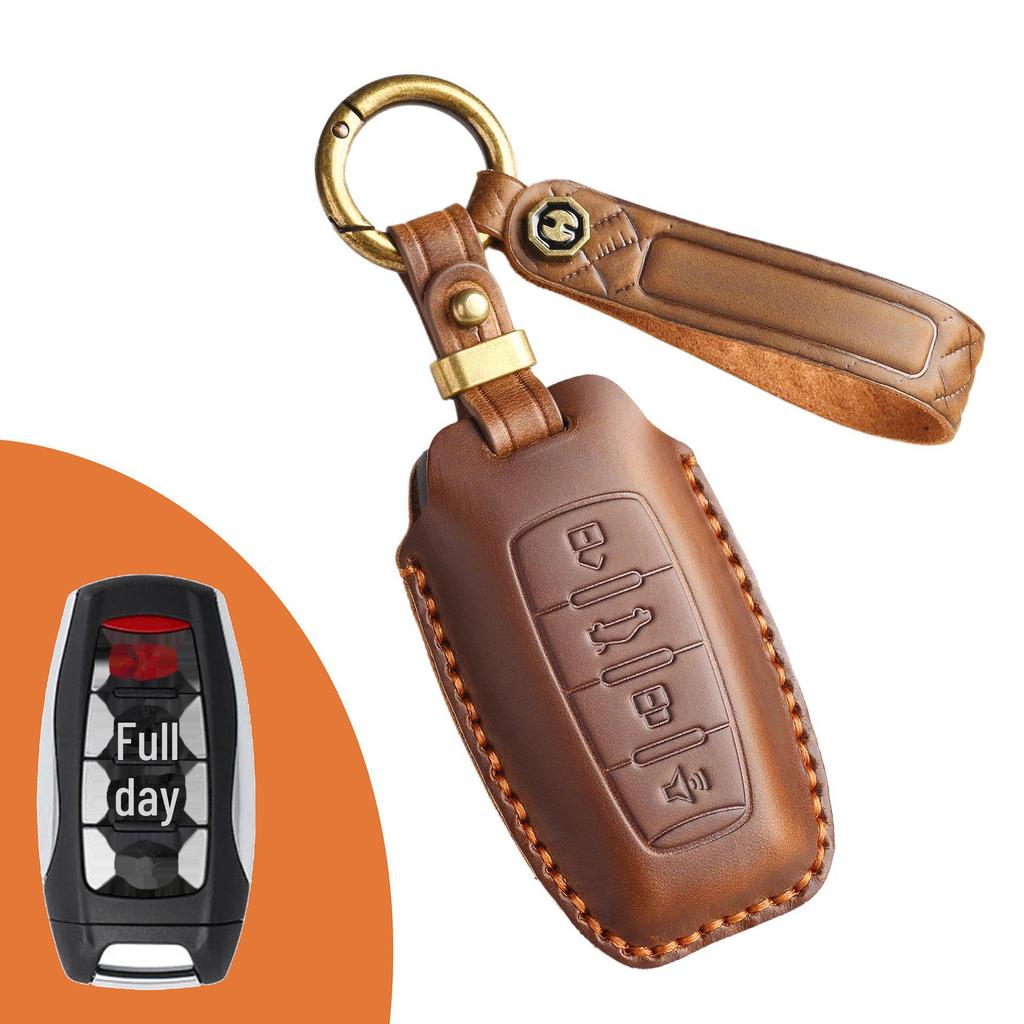 Handmade Leather Retro Key Cover for Haval H6S, H9, M6, First Love, Big Dog, Great Wall Cannon