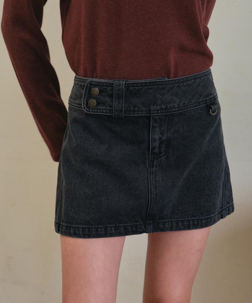 Aueonoseuteljia Nova Curve Mini Denim Skirt_Black(O25-Sk09)