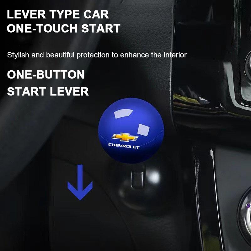 1Pcs Car Logo Push Start Button Lever Creative Protective Cover for Chevrolet Camaro Trax Blazer Cavalier Onix Aveo Silverado Malibu Captiva