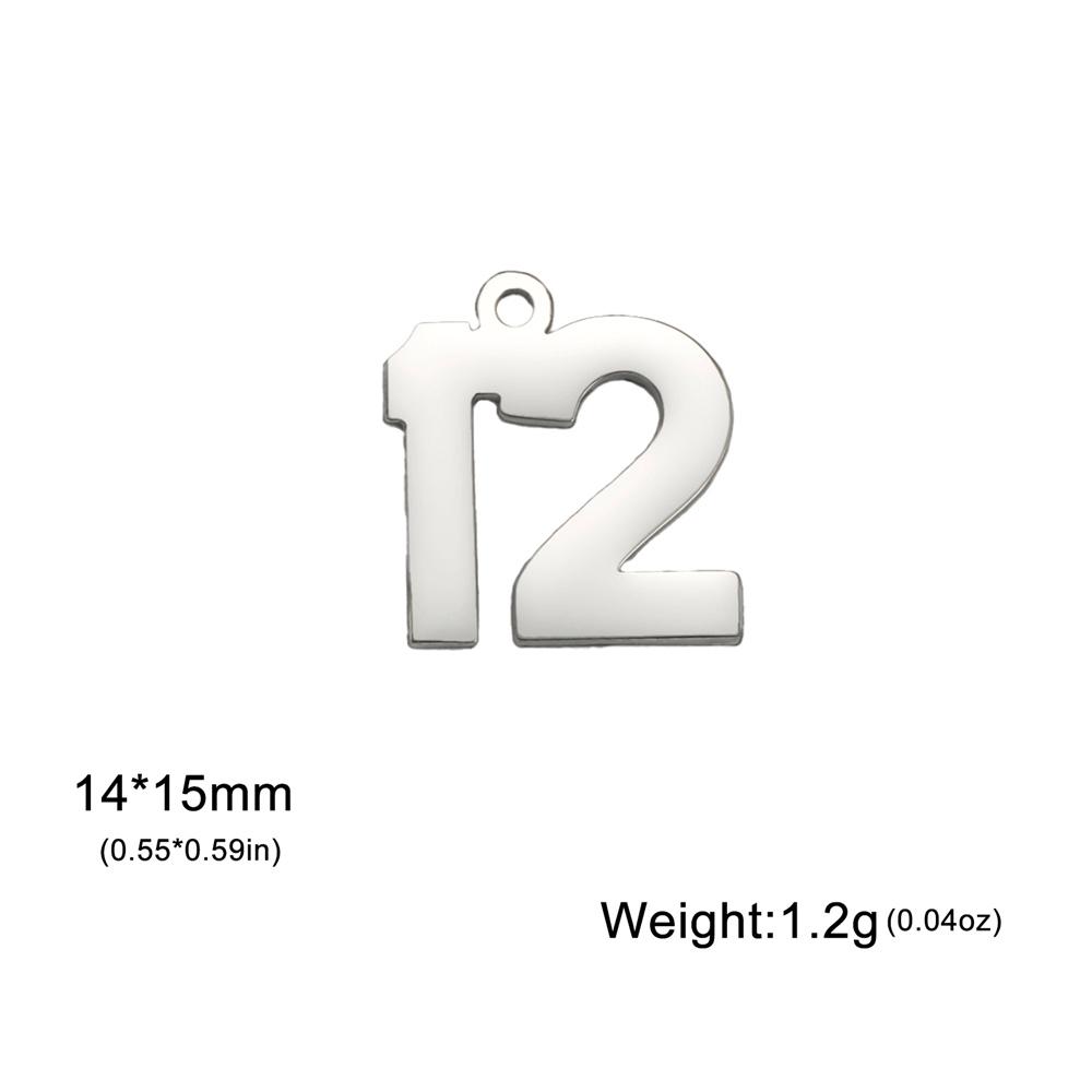 My Shape 1-25 Numbers Charms Stainless Steel Lucky Number Pendant for Necklace Bracelet Jewelry DIY Accessories Wholesale 10pcs