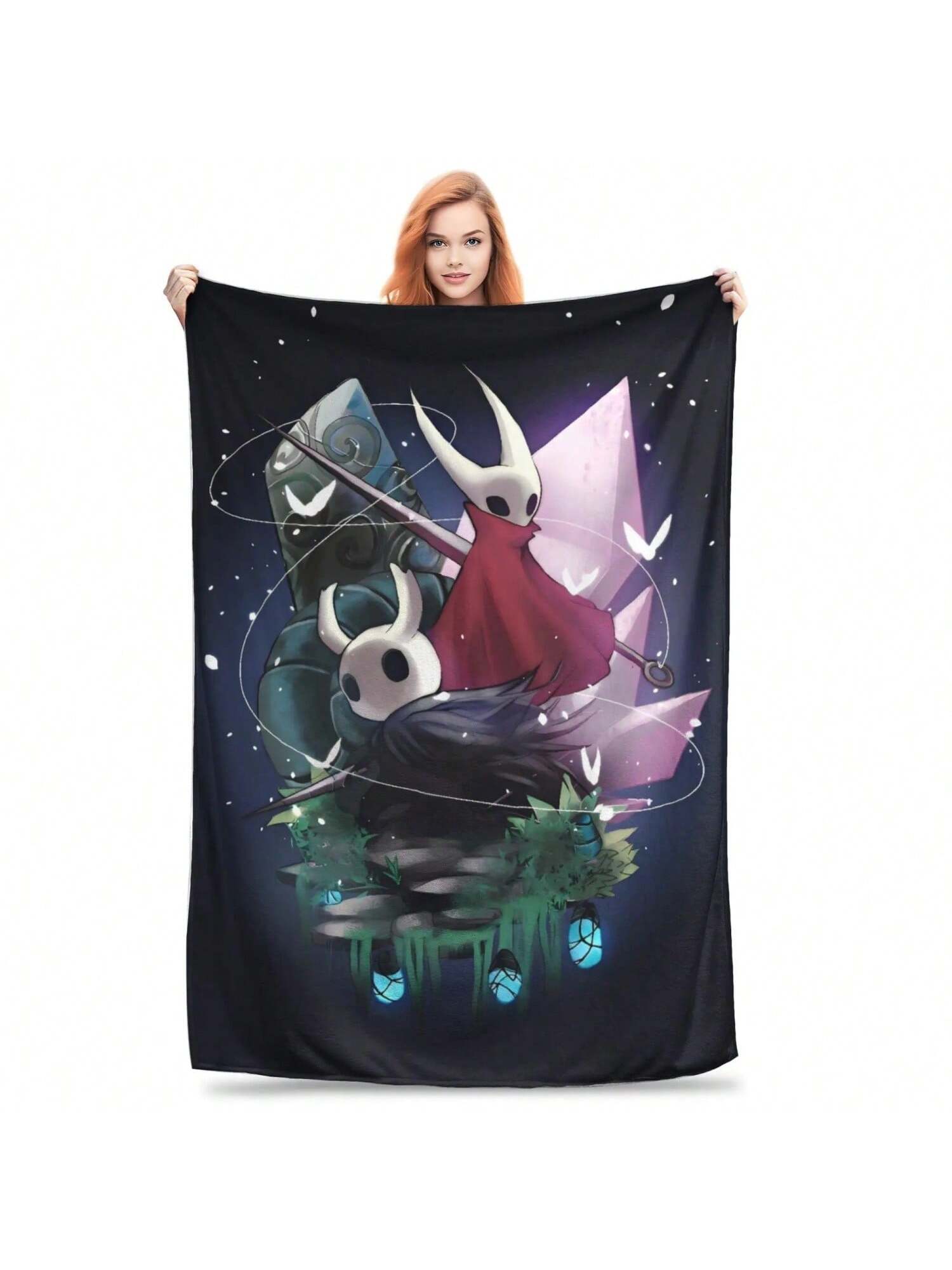 

Game Hollow Knight Print Blanket Autumn Super Warm Throw Blanket For Couch Bed Funny Bedspread Sofa Bed Cover 100X150CM сірий колір