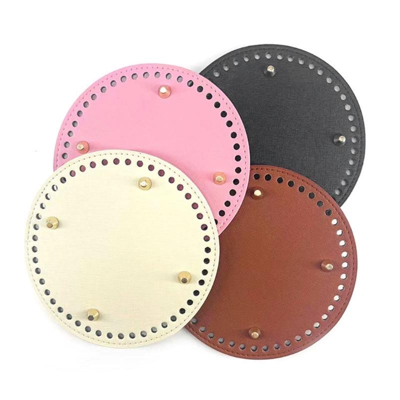 Fondos de Bolsos de Cuero con 48 Agujeros Hecho a Mano Redondo Moldeador de Fondo de Bolso Diá 15cm/5.91'' Accesorios para Bolsos DIY para Bolsos de Punto