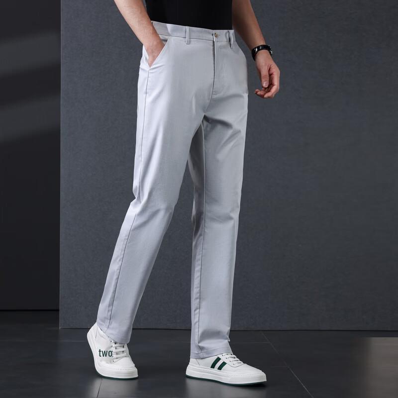 LangSha Men's Slim-Fit Straight Casual Pants