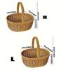 Japanese-Style Handwoven Shopping Basket, Imitation Rattan, Large Picnic Basket, Handmade Fruit Basket, Egg Basket