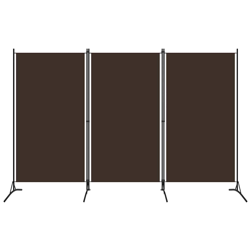 3 Piece Room Divider Brown 260 X 180 Cm