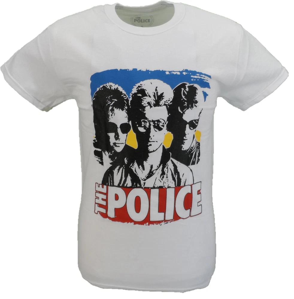 Unisexs White Official The Police Sunglasses T Shirt S