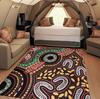 Aboriginal Kunst Design Wasserdichte Polyester Zeltunterlage Dekorative Bodenmatte für Terrasse Camping Wohnzimmer und Schlafzimmer