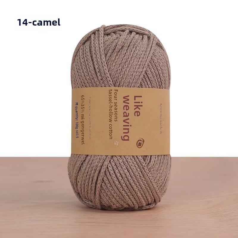 Round 2mm Cotton-Linen Yarn for DIY Crochet Bags & Hats