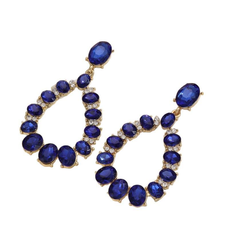 European and American Personality Diamond-set Super Flash Exaggerated Pendant Earrings Women's Design Sense Fashion Light Luxury Hot-selling Earrings