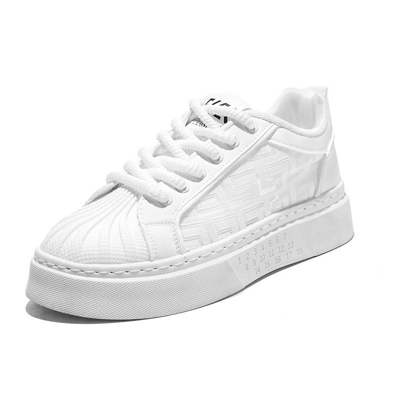 

2024 Мужские летние дышащие сетчатые спортивные повседневные белые кроссовки с толстой подошвой 42