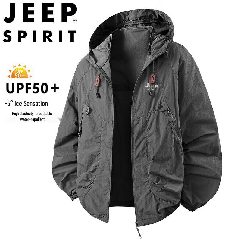 JEEP SPIRIT Men s Hooded Sun Protection Jacket 4XL