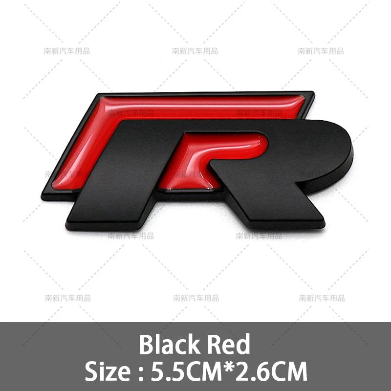 RUNTB1 VW 2026 Hot 3D Metal R Grille Badge Rear Tail Trunk Emblem Decal Stickers For Volkswagen VW Polo Passat Golf Jetta Tiguan Sagita