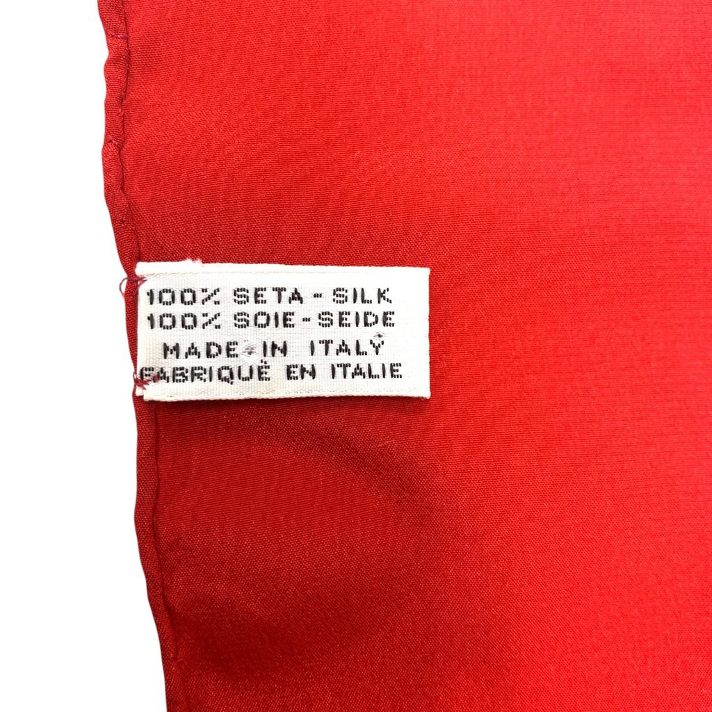 Używany Szalik Jedwabny Karty do Gry z Logo Chanel Coco Mark Czerwony Autentyczny 1193