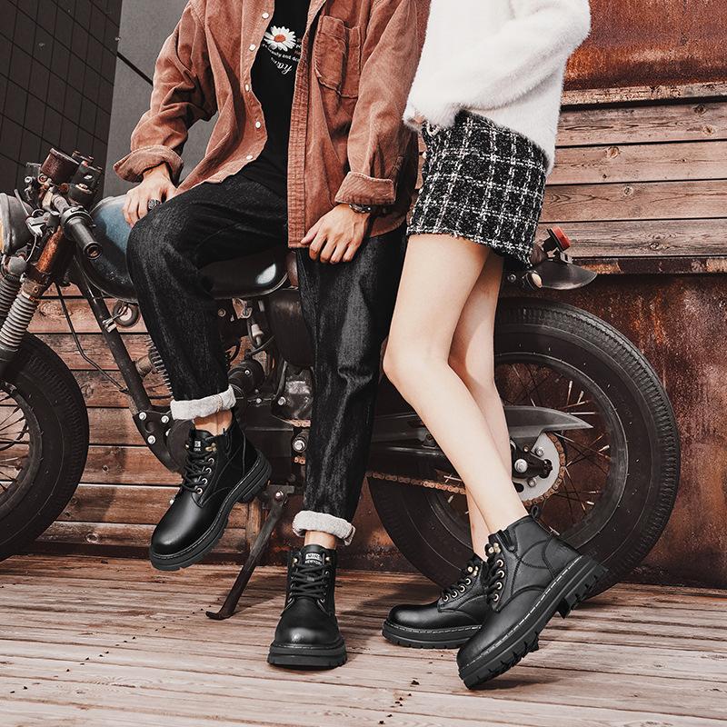 Outdoor Casual Leather Platform Couple Wear-Resistant Martin Boots