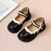 Fashion Girl School Shoes Kids Trendy Patchwork Bowknot Princess Shoes Children Shallow Mary Janes Toddler Ruffled Leather Shoes