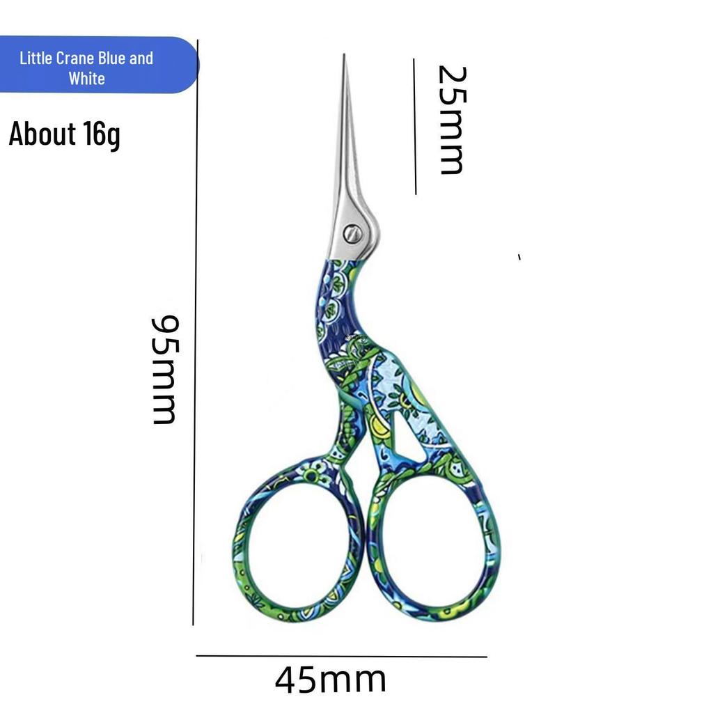 Creative Gold Crane Retro Titanium Thread Scissors for Cross Stitch and Tea Art