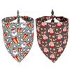 2pcs Christmas Theme Pet Neck Scarf Adjustable Santa Elf Bandana New Dog Bandanas  For Cats Dogs