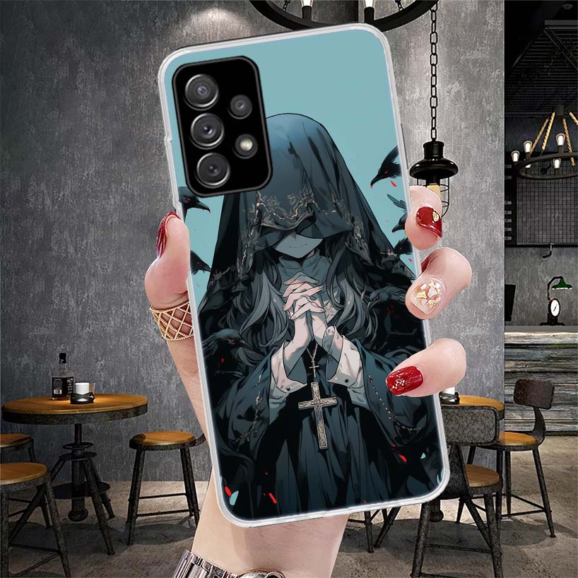 Dark Demon Nun Soft Phone Case For Samsung Galaxy A13 A14 A15 A16 A17 A53 A54 A55 A56 A57 A33 A34 A35 A36 A37 A23 A24 A25 A26 Ga