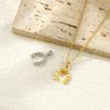 2 Pcs West Cowboy Charm Brass Pendant Gold Plated Luck Horseshoe Micro Pave Clear Rhinestone For DIY Necklace Making 19mm X 13mm