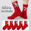 Chinese Style Children Red Socks Cartoon Winter Cotton Sock Horse Year Red Socks  Gifts
